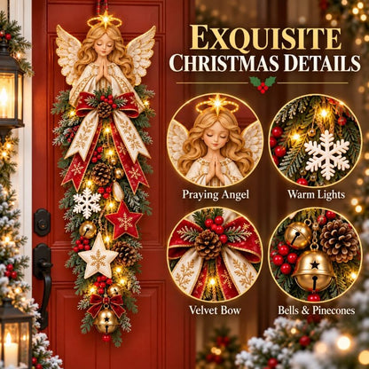 🎉 49% OFF✨👼 Lighted Angel Christmas Door Swag – A Heavenly Holiday Welcome