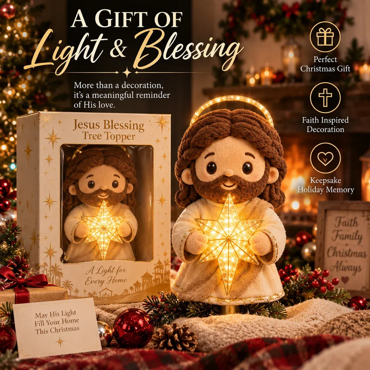 ✝️ Christian Christmas Tree Topper | Cute Jesus Blessing & Mary Grace Designs for Faith-Filled Trees, Family Traditions & Meaningful Holiday Décor 🎄