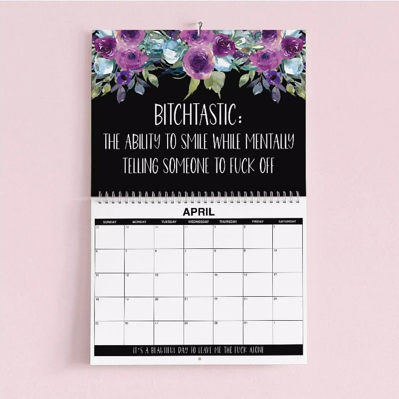 🌸😂 2027 Zero-F*cks Floral Wall Calendar – 12 Months of Sarcasm, Chaos & Pretty Flowers