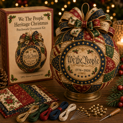 🇺🇸❤️Beginner-Friendly🎄 USA 250th Anniversary Christmas Patchwork Ornament DIY Kit