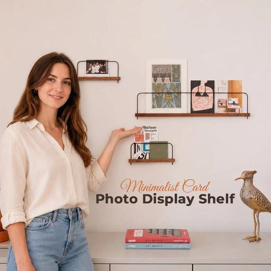 Minimalist Photo Display Shelf – Modern Wall Ledge for Photos, Art Prints & Postcards