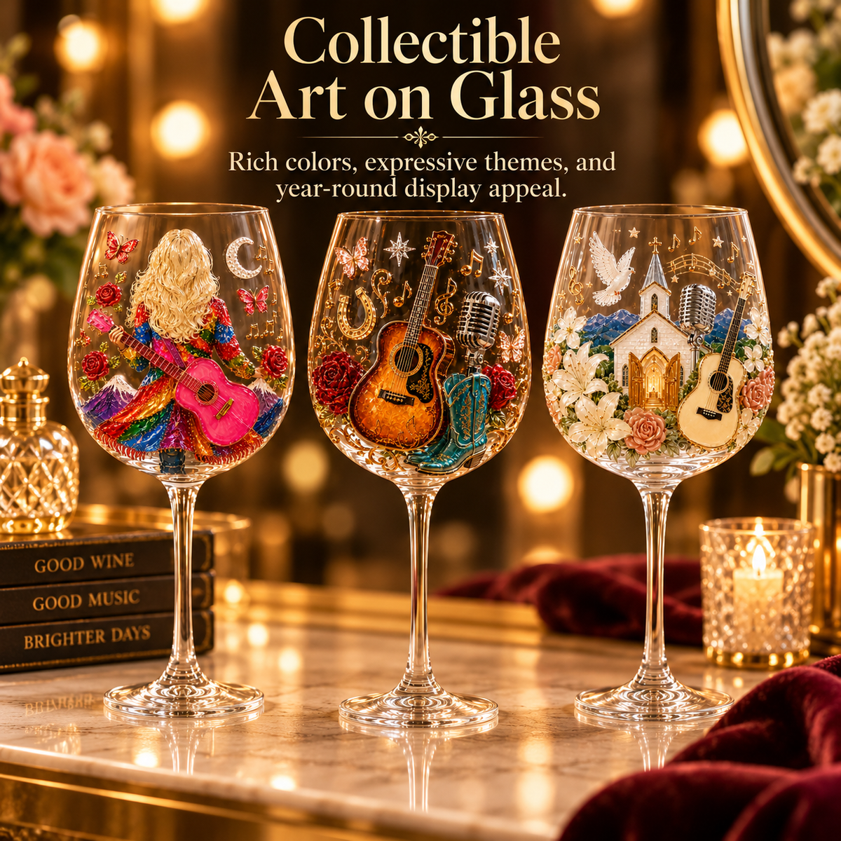 🔥 Queen of Country 1946–2026 3D Glass Collection