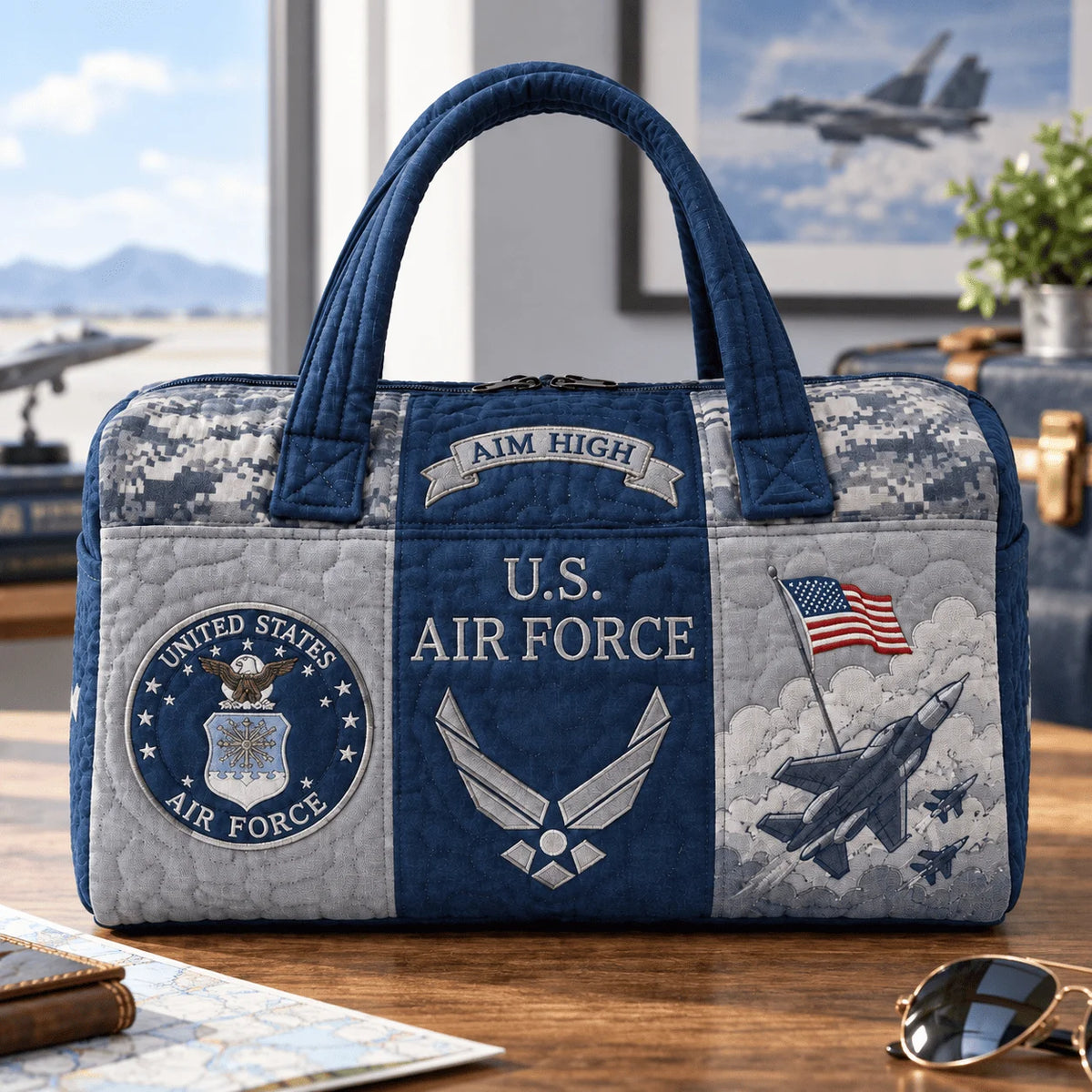 100% Handmade US Military Heritage Quilted Duffel Bag(𝐌𝐢𝐜𝐡𝐚𝐞𝐥 𝐇𝐚𝐫𝐫𝐢𝐬 𝐇𝐚𝐧𝐝𝐦𝐚𝐝𝐞®)