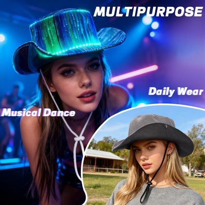 LED Light Up Cowboy Hat