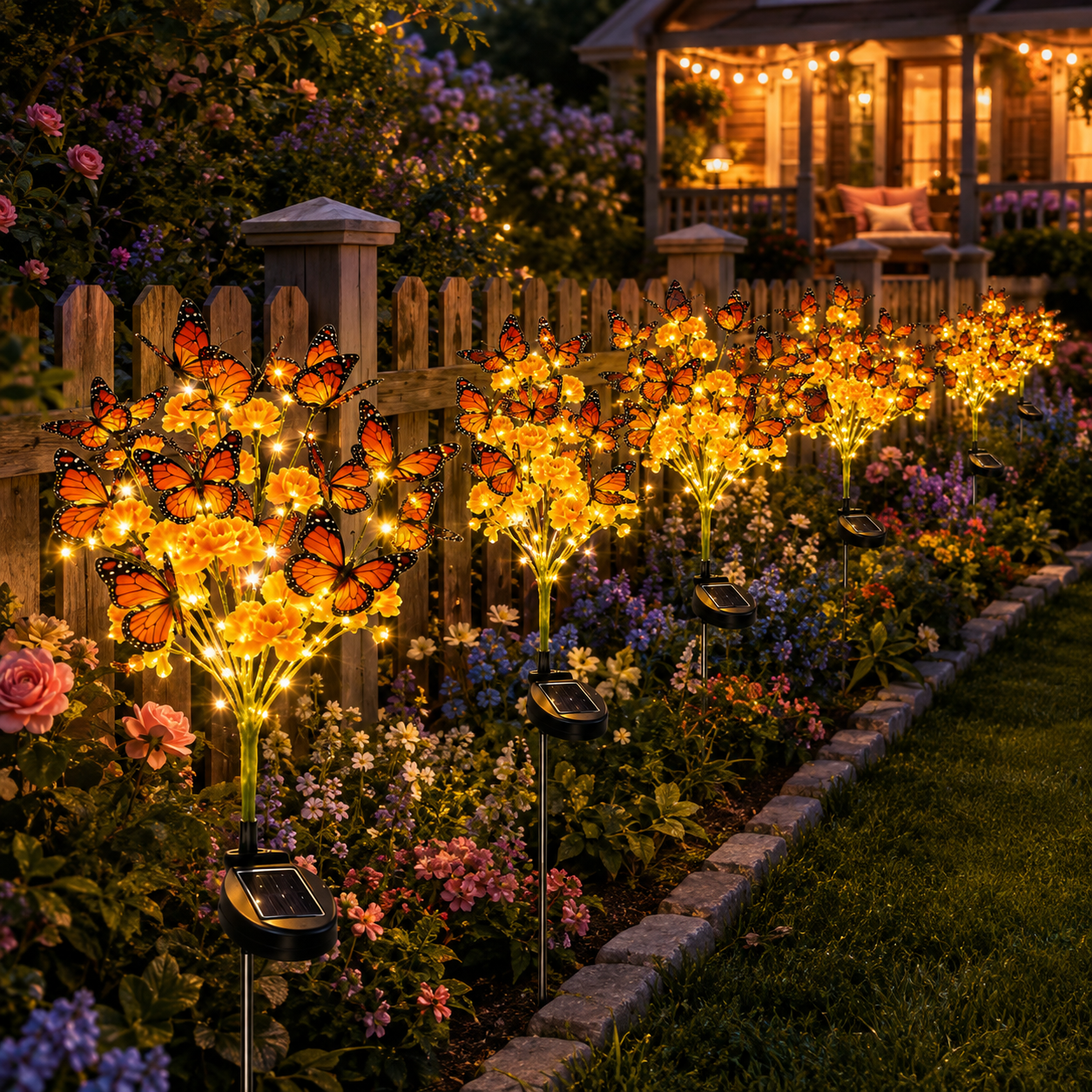 🦋 Solar Butterfly Flower Garden Lights