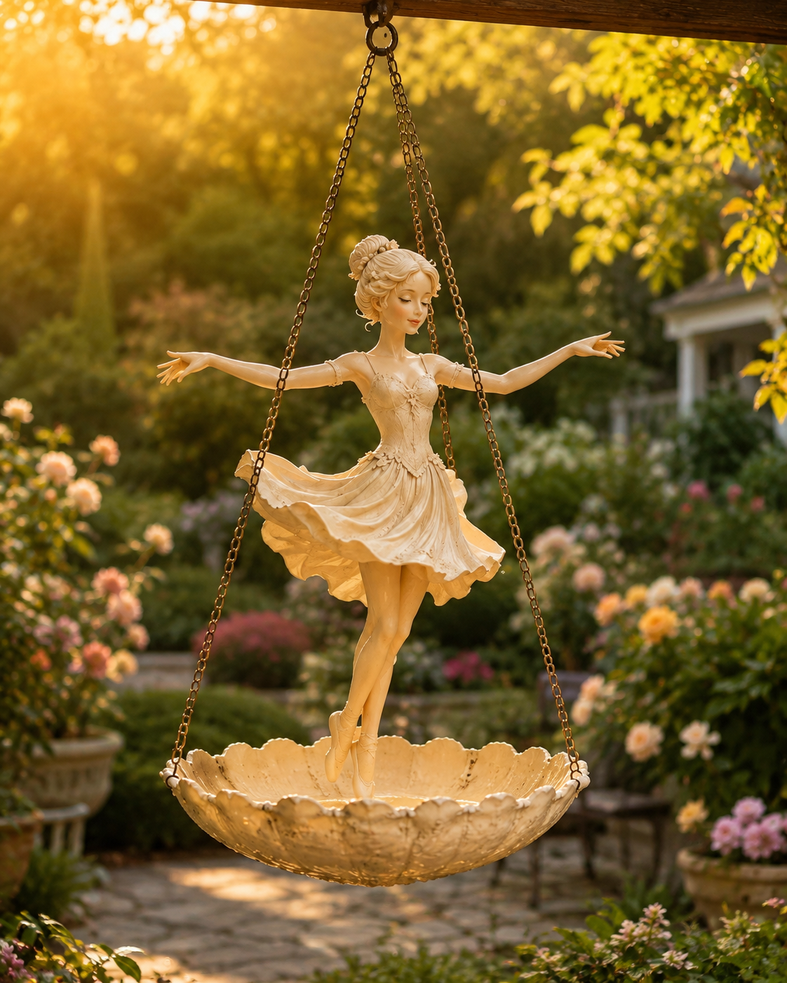 Handcrafted Resin Ballet Dancer Hanging Planter