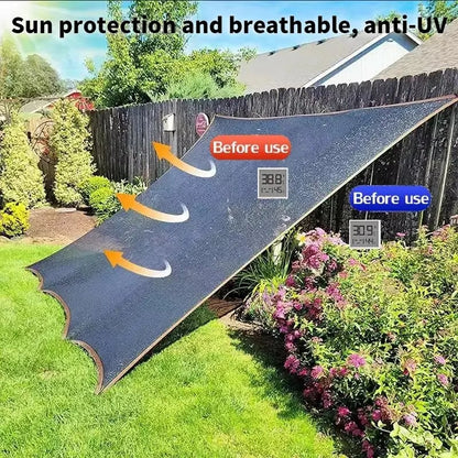 💥90% Blackout Cloth (Black) - 10 x 13ft UV-Resistant Shade Net with Reinforced Rivets