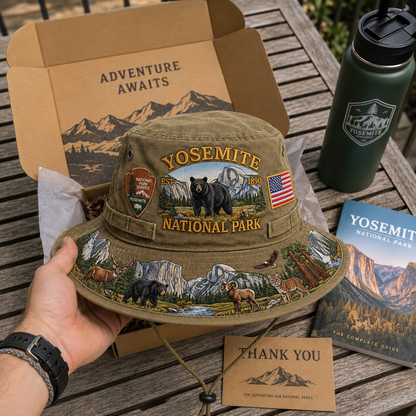 🏞️🐻 -Yosemite National Park Adventure Boonie Hat– Carry the Spirit of the Wild