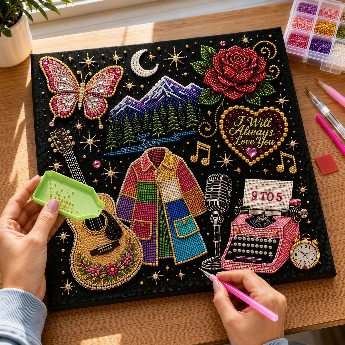 🎁🎤 Premium 3D Pearl Dolly Country Music Tribute Art Kit 💎✨