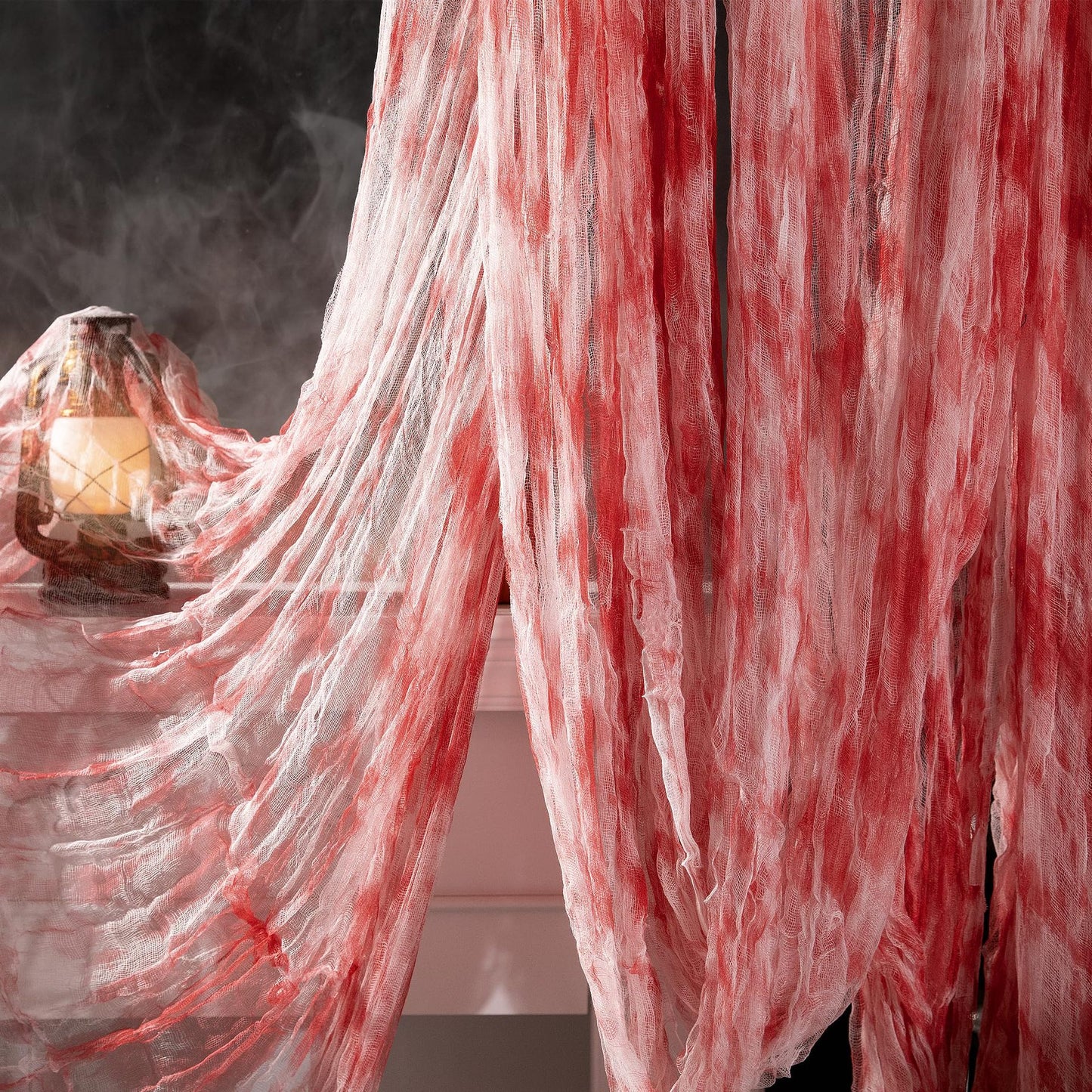 🕸️💡 Haunted Hallway Makeover Set – Gauze, Glow & Bat Decor for Spooky Halloween Scenes