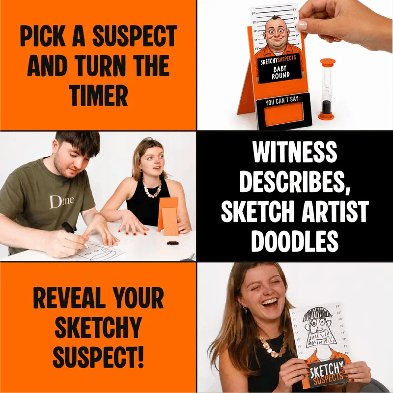 🔥 LAST DAY 49% OFF – 🚨 Sketchy SuspectsTM Police Sketch Party Game | Hilarious Drawing & Guessing Game for Ages 12+, 2+ Players, Family Nights & Parties ✏️😂