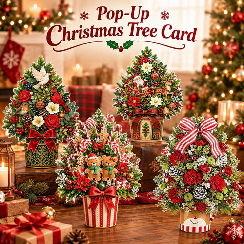 🌲 Pop-Up Christmas Tree Card ✨ Turns Into Freestanding Festive Table Decor