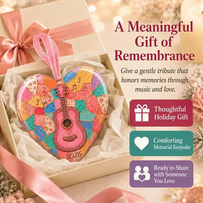 🎁Last Day 50% OFF - Pink Guitar Memorial Heart Ornament