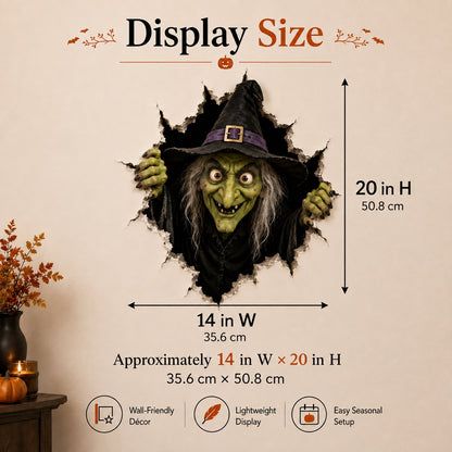 Halloween Witch Break-In 3D Wall Decal