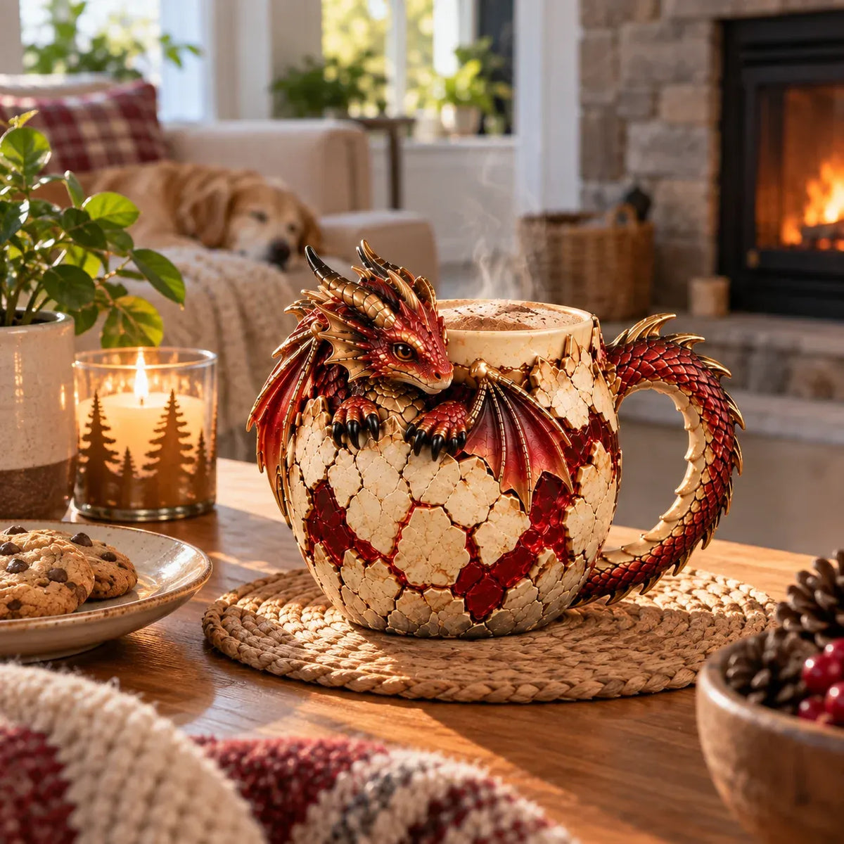 🐉 Dragonbound Realms™ Sculpted Dragon Mug Collection | 6 Fantasy Realm Designs with Raised 3D Dragon Details ☕