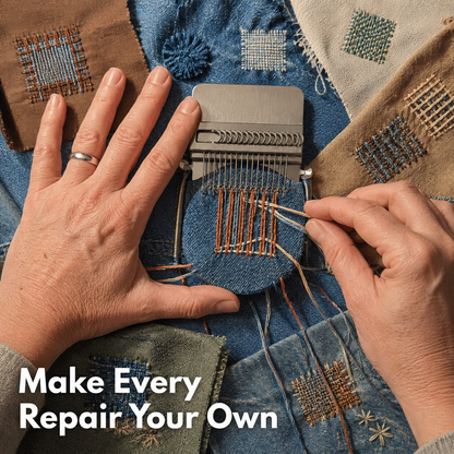 🧶Complete 16-Hook Visible Mending Loom Kit – Repair Sweaters, Socks & Denim