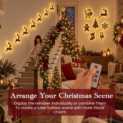 LED Reindeer Wall Decorations - Festive Christmas Lighting
