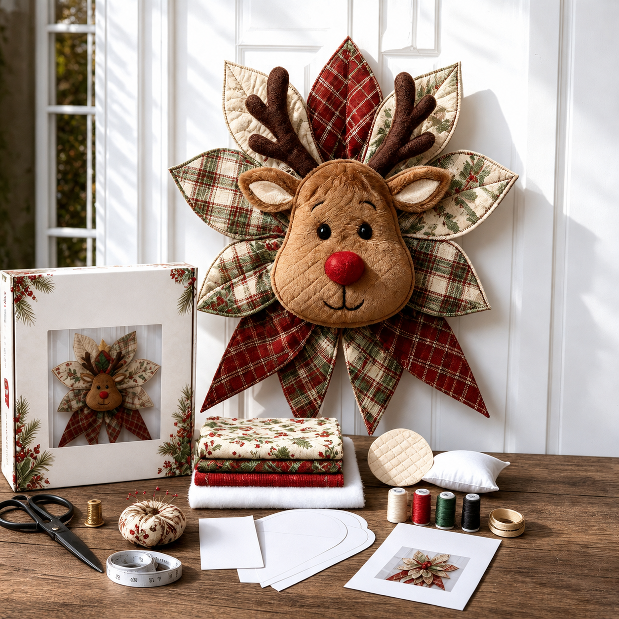 🎄 DIY Christmas Quilt Bow Decoration Kit