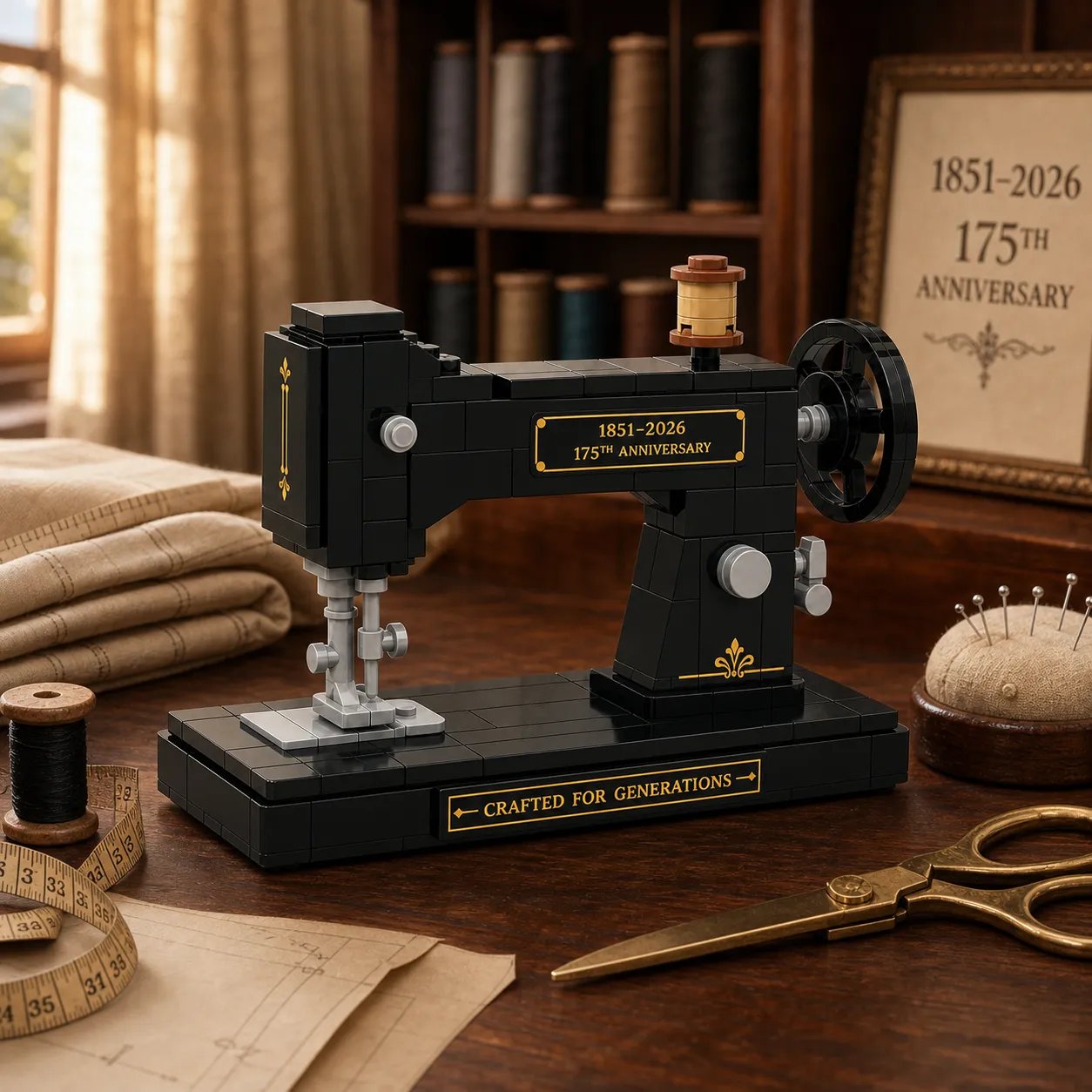 Vintage Sewing Machine Brick Building Set
