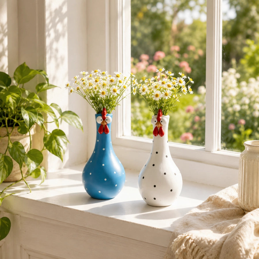 Cluck & Bloom™ Whimsical Chicken Flower Vase