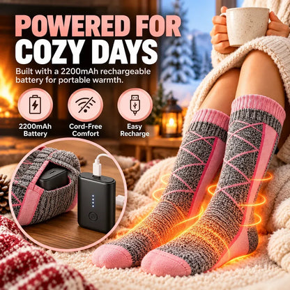 🔥 Rechargeable Heated Socks | 3 Heat Levels with Targeted Sole Warmth & 2 × 2200mAh Batteries ❄️