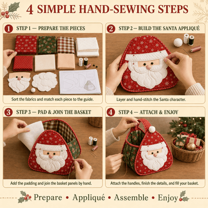 🎄🧺 Cozy Christmas Quilted Basket – DIY Sewing Project or Ready-Made Holiday Storage