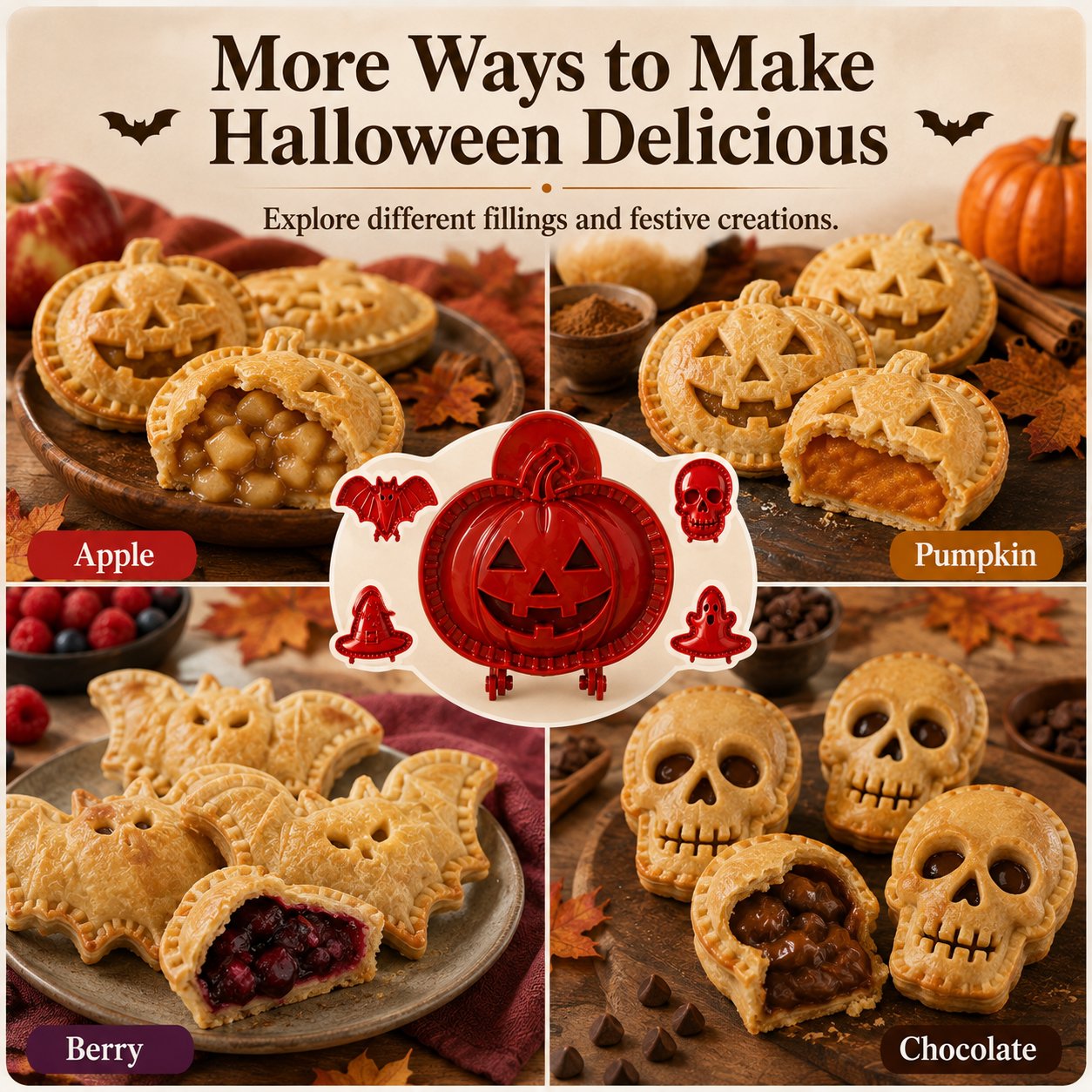 8-Piece Halloween Mini Hand Pie Mold Set