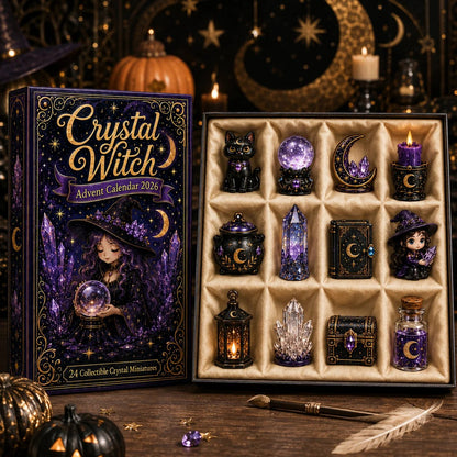 🔮 2026 Crystal Witch Advent Calendar | 24 Days of Mystical Miniatures, Crystal-Inspired Surprises & Witchy Fantasy Charm ✨
