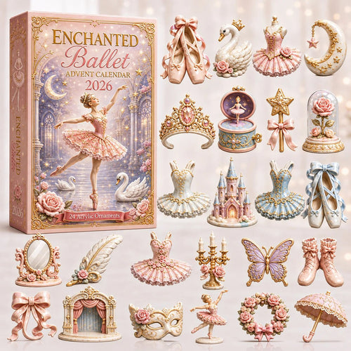 Enchanted Ballet Advent Calendar 2026 - 24-Day Festive Countdown, Acrylic Charms Blind Box - Gift For Ballet Lovers