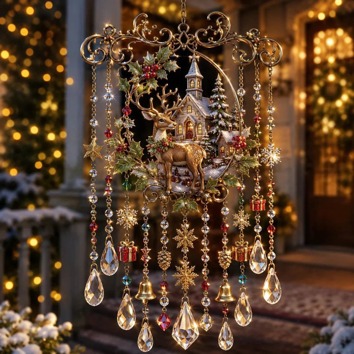 🎄🎐Handmade Christmas Stained Acrylic Window Hanging