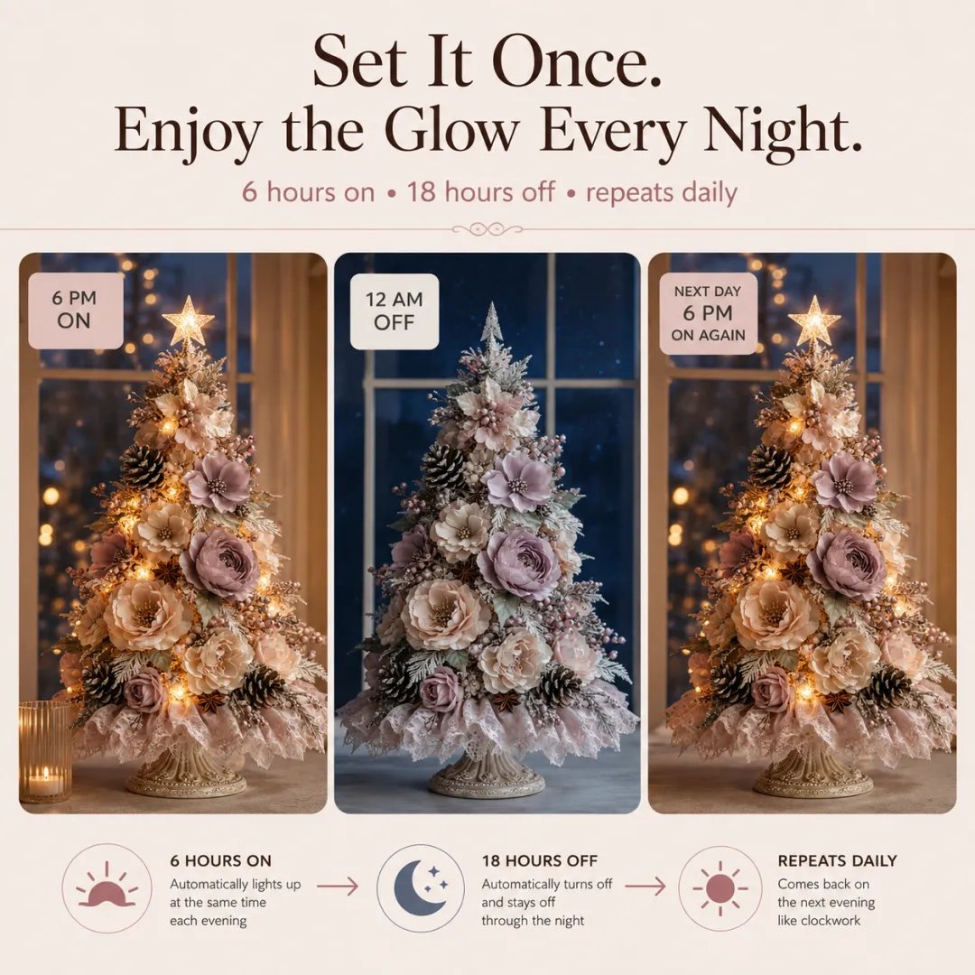 Blush Bloom Pre-Lit Floral Christmas Tree