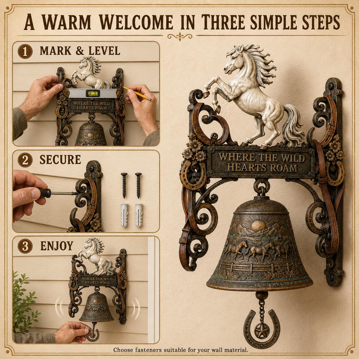 🐎White Stallion Western Welcome Bel🔔