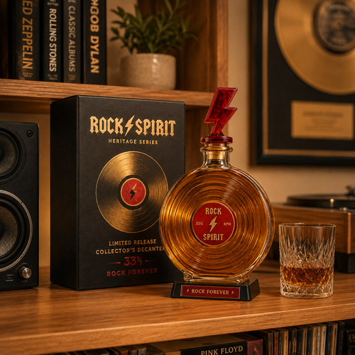 ⚡Rock Spirit 33⅓ RPM Vinyl Record Whiskey Decanter – Rock Forever Collector’s Edition