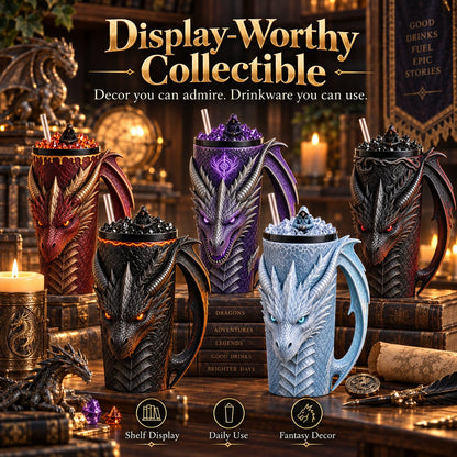 🐉 Unleash the Mythic Flame:Dragon‑Scale Insulated Tumbler | Fantasy Collectible Drink Cup For Hot & Cold Drinks