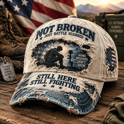 Veteran Mental Health Awareness PTSD Printed Baseball Cap