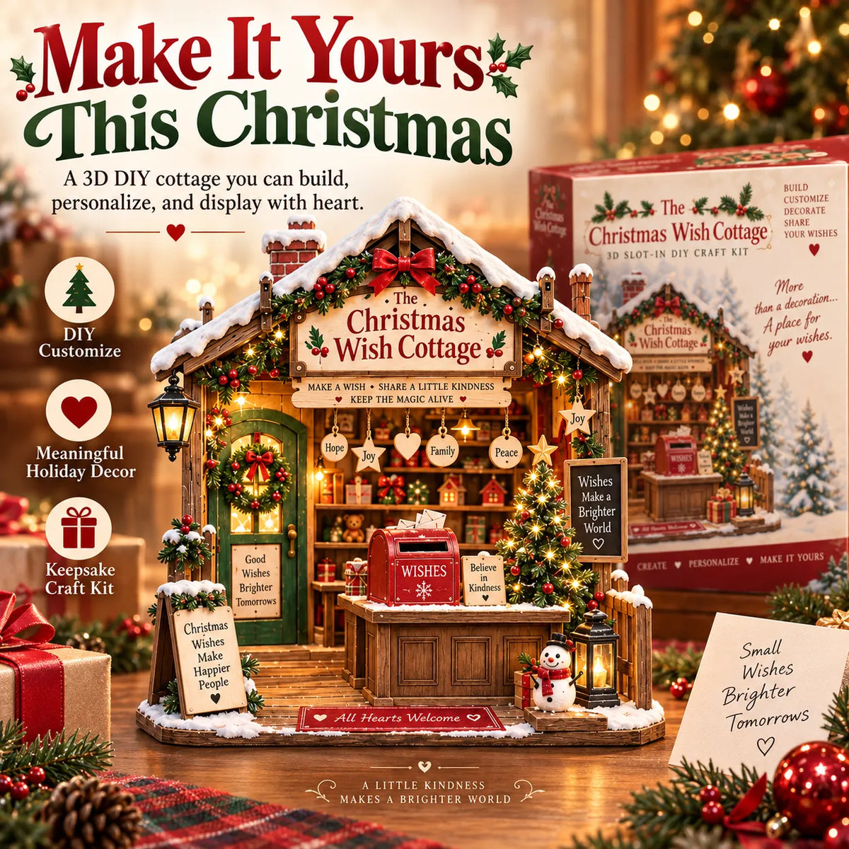 🎄 The Christmas Wish Cottage™-3D Slot-In DIY Christmas Craft Kit