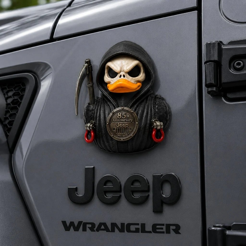 Jeep Halloween 85th Anniversary Grim Reaper Duck Acrylic Magnet