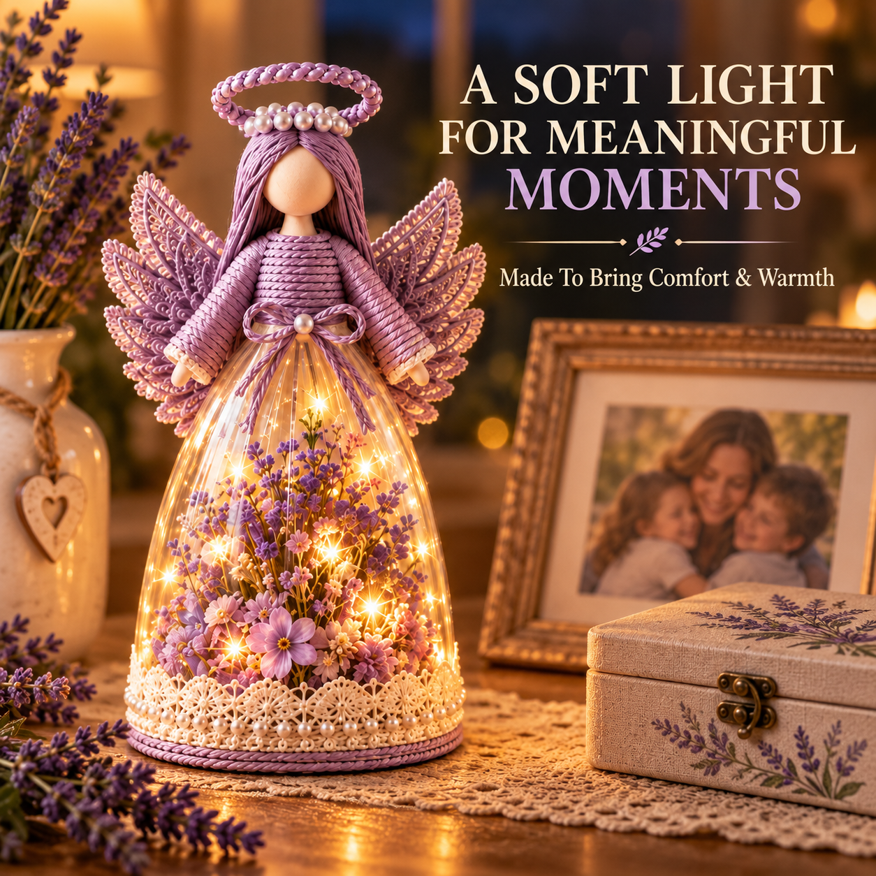 🎁 Lighted Floral Angel Figurine