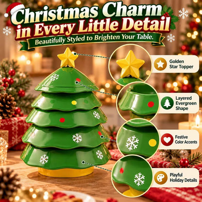 🔥HOT SALE-🎄5-Layer Christmas Tree Serving Tray – Stackable Snack & Dip Bowls, Festive Holiday Table Decor & Christmas Gift 🎁