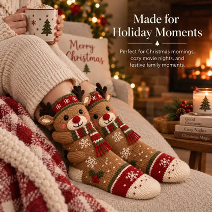 ⏳ Last Day 49% OFF – 🧦 3D Hugging Christmas Socks | 5 Festive Character Styles with Cute Wraparound Arms for Cozy Holiday Wear 🎄
