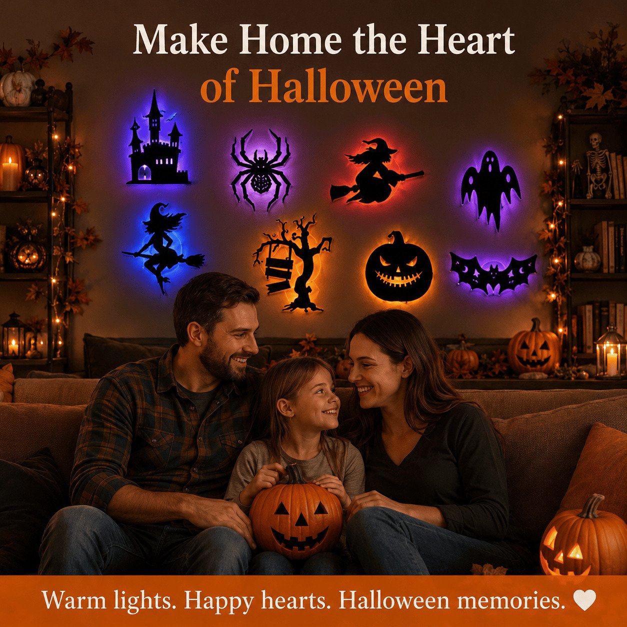 🔥Last Day 50% OFF 🎃 Halloween LED Silhouette Wall Light Stickers