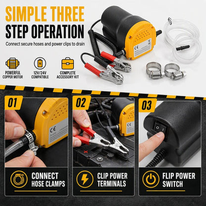 🔧 12V/24V Electric Oil Transfer Pump – Self-Priming Fluid Extractor ⚡