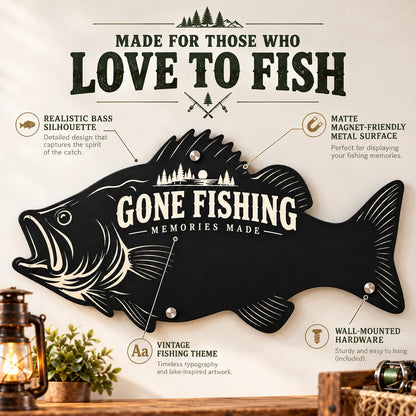 Bass-Shaped Magnetic Fishing Display Board