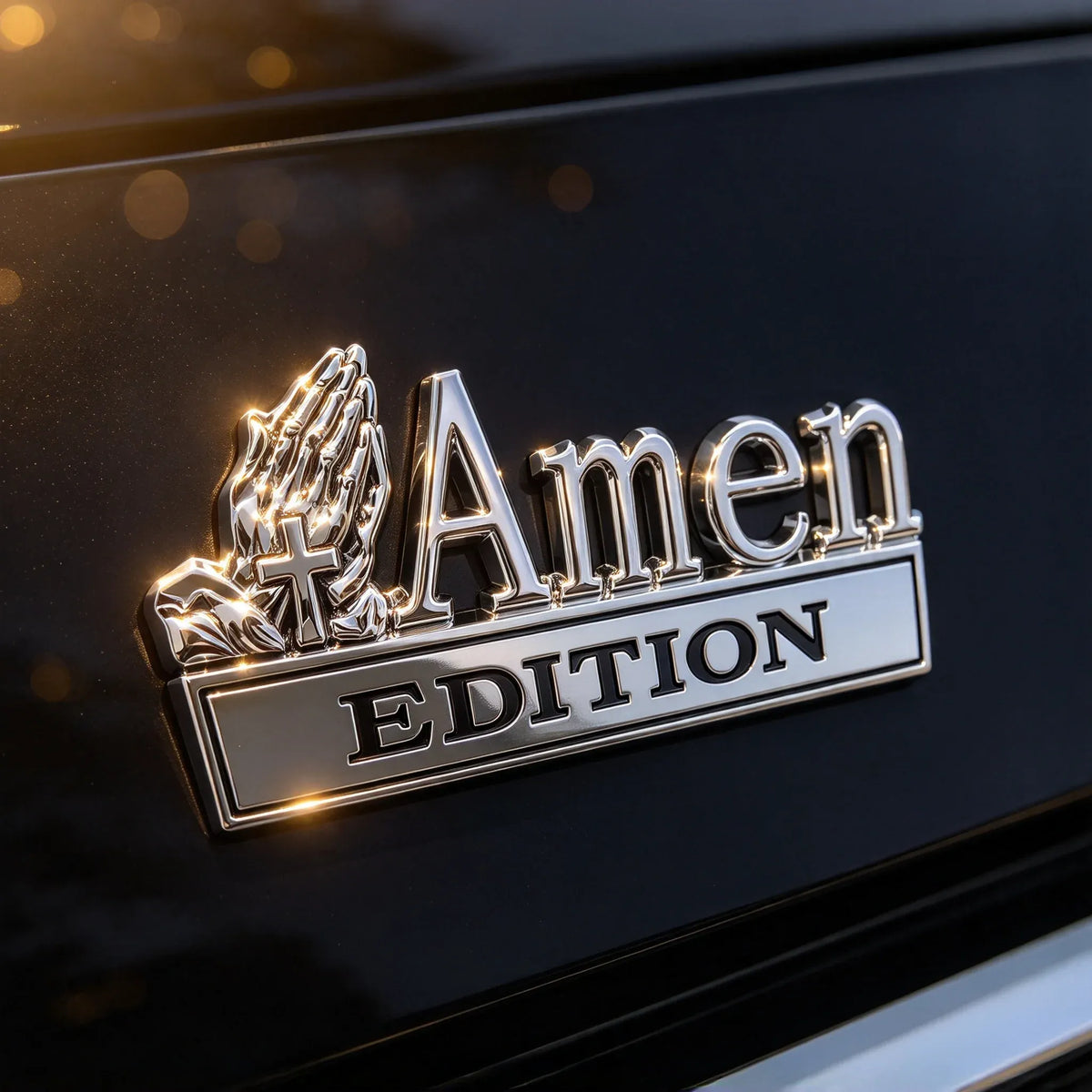 ⏳ Last Day 49% OFF – ✝️ Amen Edition Metal Emblem | 3D Chrome Cross & Wings Badge with 3M VHB Adhesive for Pickups, SUVs & Tailgates 🚘
