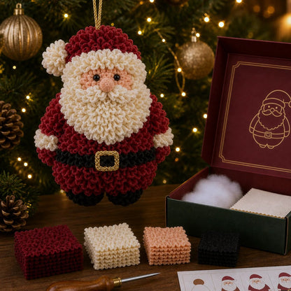 🎄🧵 Cozy Christmas Fabric Poke Ornament Kit – Create Your Own 3D Holiday Keepsake
