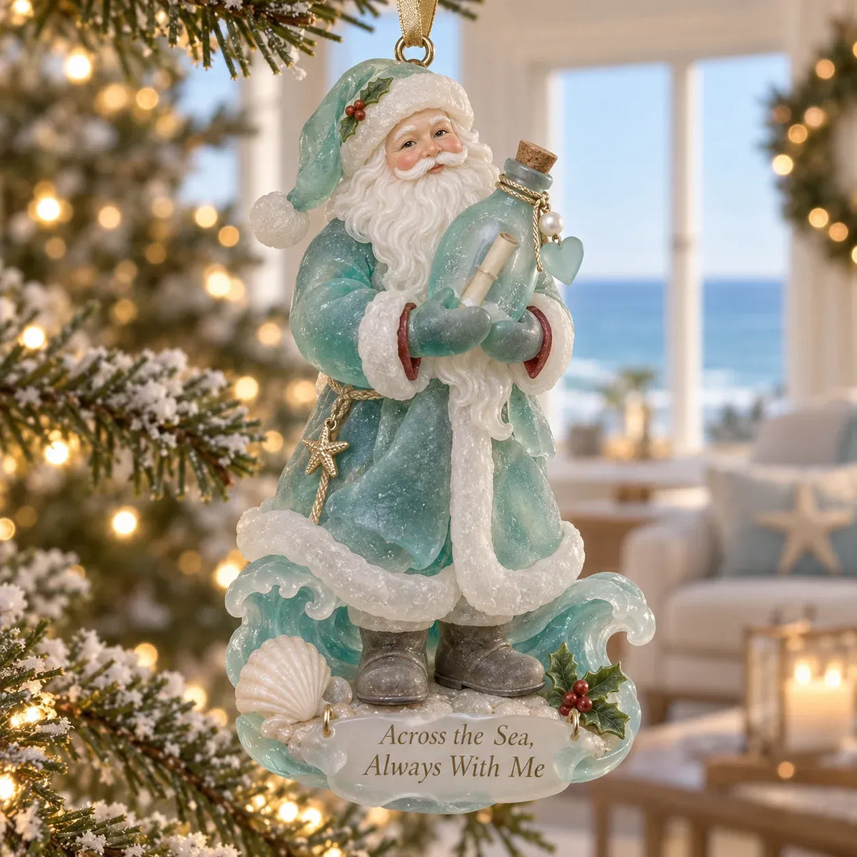 🎄Coastal Santa Christmas Ornament