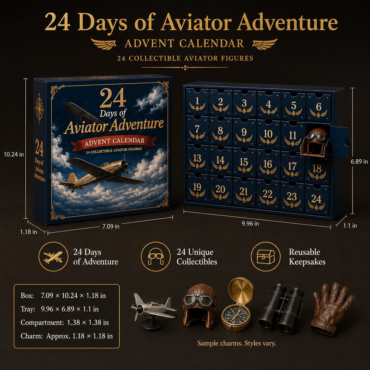 CHRISTMAS KICKOFF 49% OFF – 2026 Days of Aviator Adventure Blind Box – 24‑Day Festive Countdown, Aviator‑Themed Collectible Figures Blind Box – Gift For Aviation Lovers