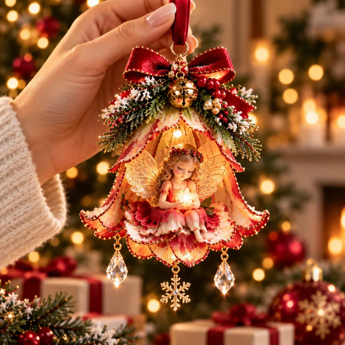 🧚✨ Glowing Fairy Blossom Bell Ornaments – 7 Magical Floral Christmas Designs