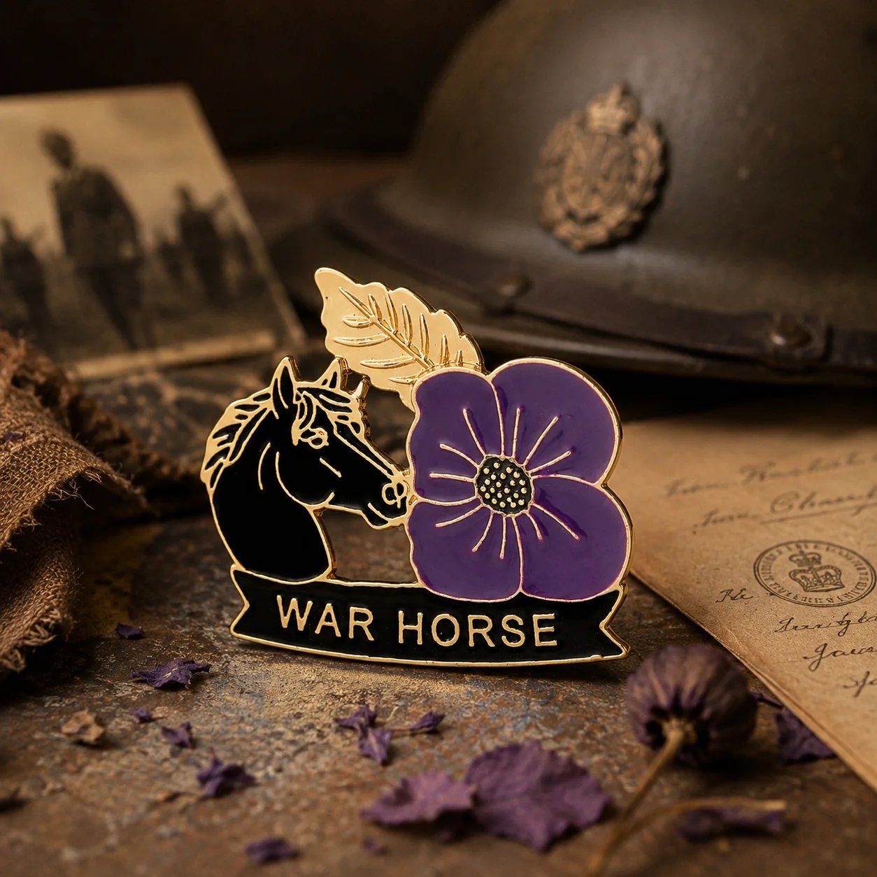 🎁 Limited Edition War Horse Purple Poppy 111th Anniversary Remembrance Brooch