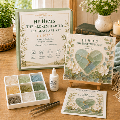 ✝️ Psalms of Comfort & Strength Sea Glass Art Kit